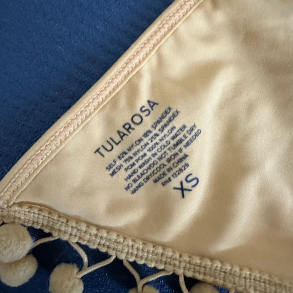 Tularosa Confetti Yellow Nina Pompom Swim Bikini Top size XS - Picture 6 of 6